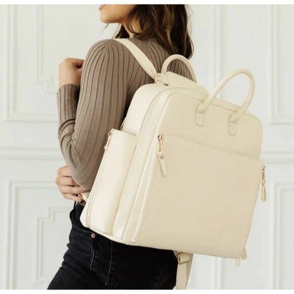 AYLA Co DIAPER BAG white cream Women’s Large Bag Travel Multipocket Carryon - Picture 4 of 16